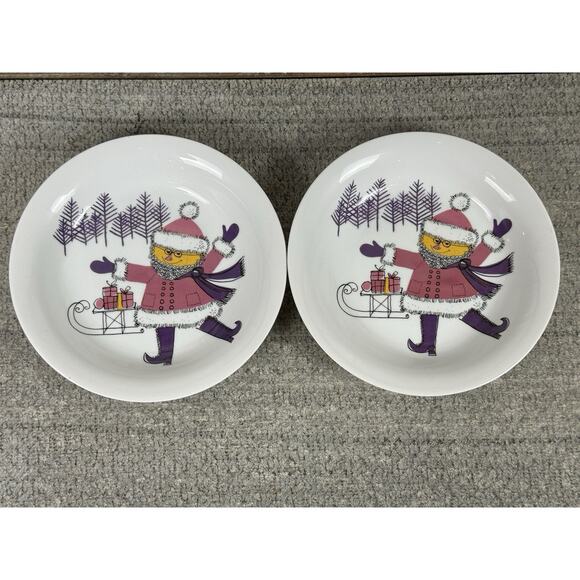 Vintage THOMAS Germany Purple Christmas Dish/Plate- Lot Of 2- Approx 8.5” - Picture 2 of 8